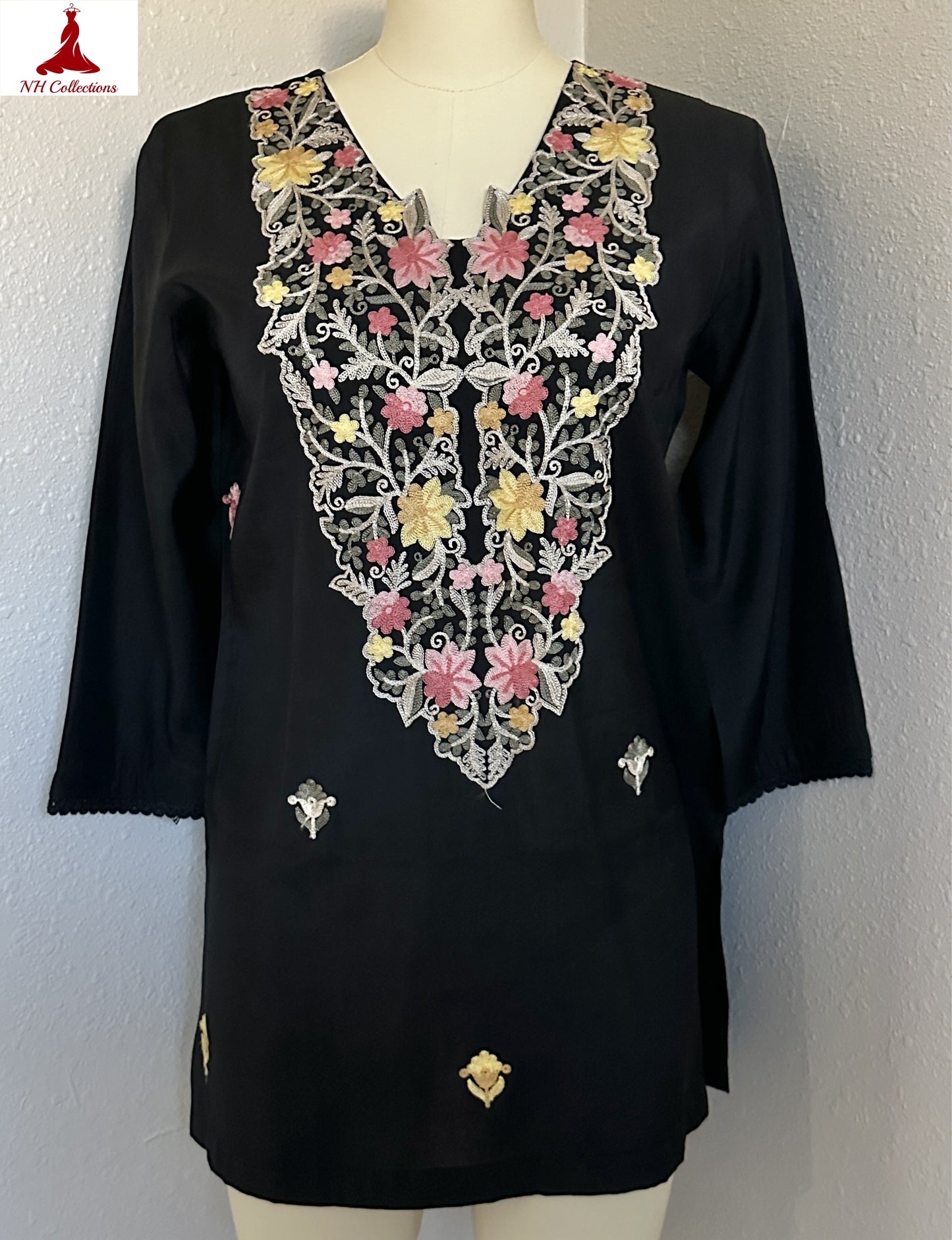 black muslin silk kurta