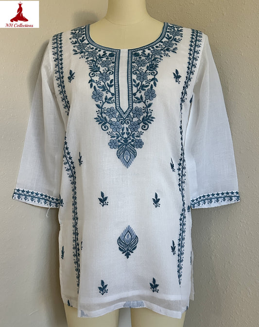 White linen blouse kurta