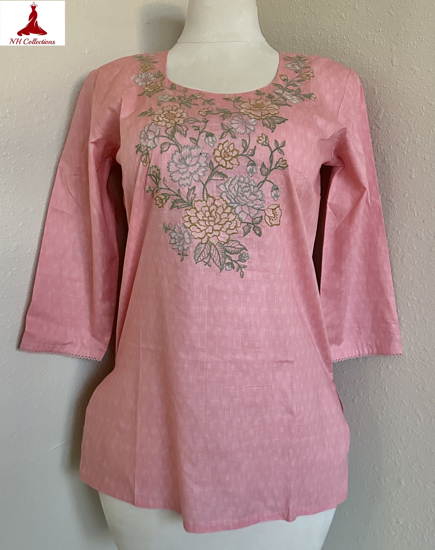 Women's pink floral kurta