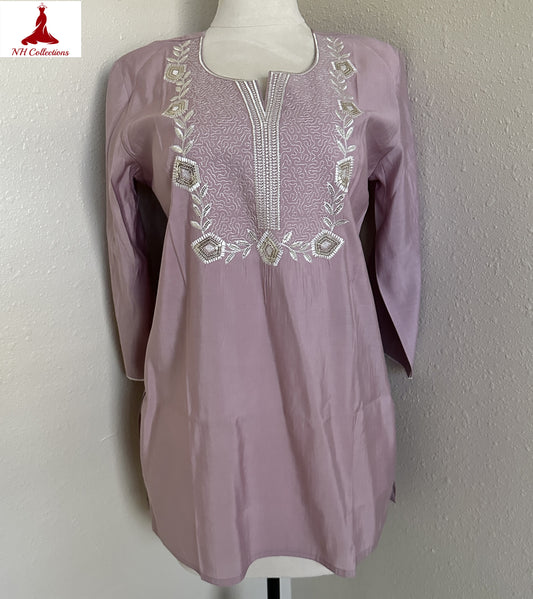 Women's Lilac Silk Blouse