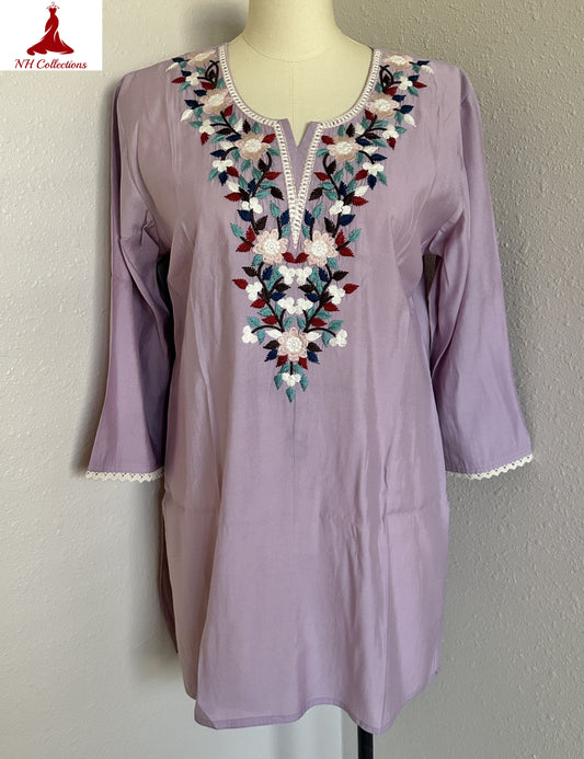 lilac color kurta