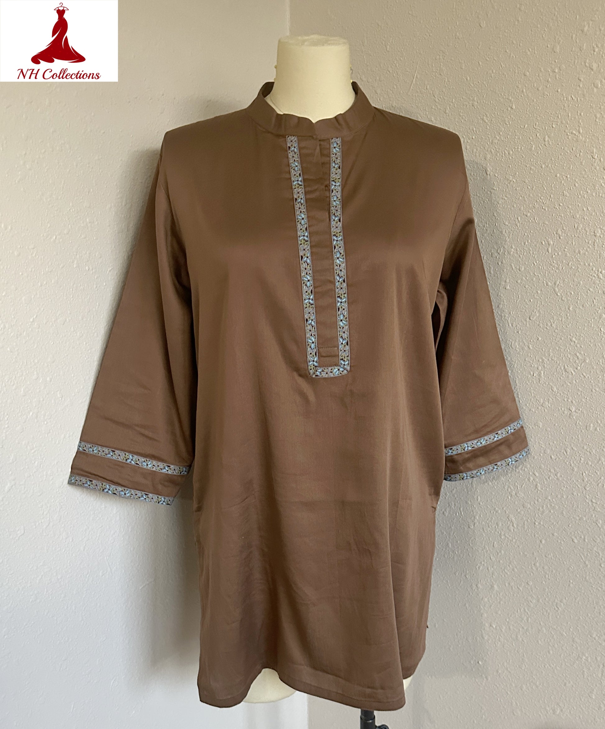 brown kurta for men