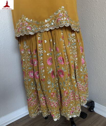 Women's custom stitched sherara with net dupatta