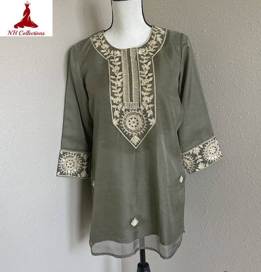 Women's greenish grey kurta