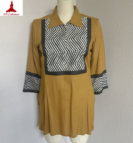 yellow casual kurti