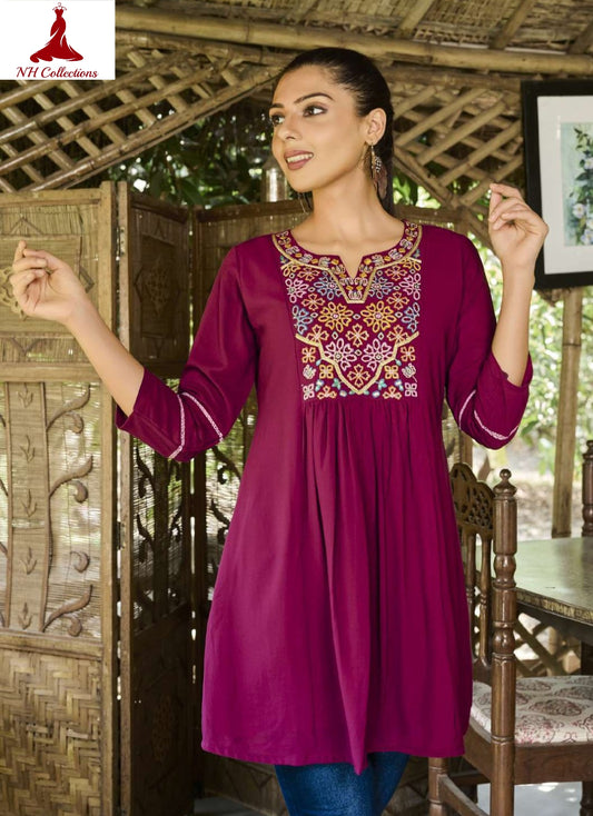 women casual wine kurta