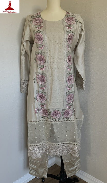 Women's Beige Pakistani suit 2XL