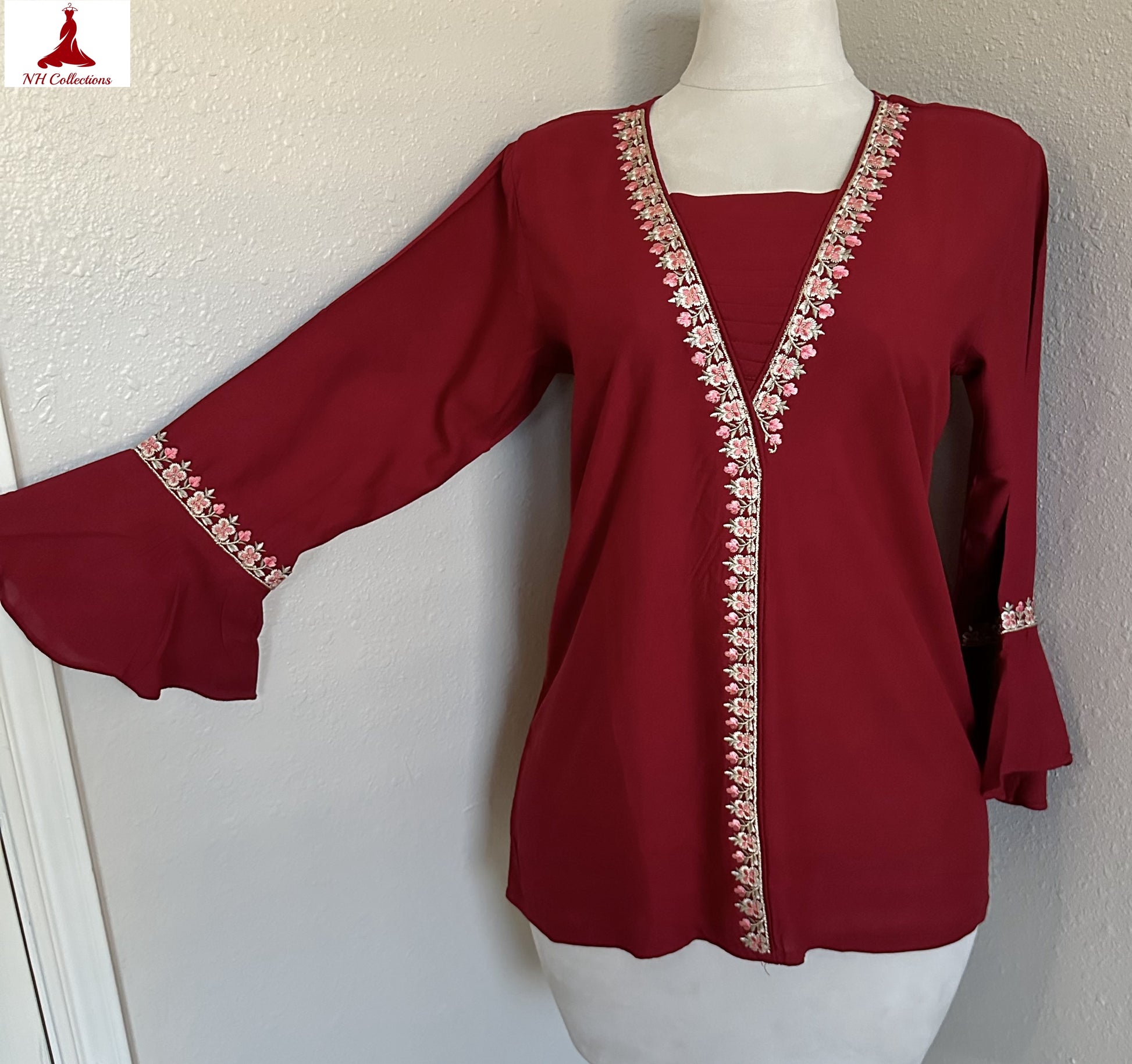 Red Rayon Top