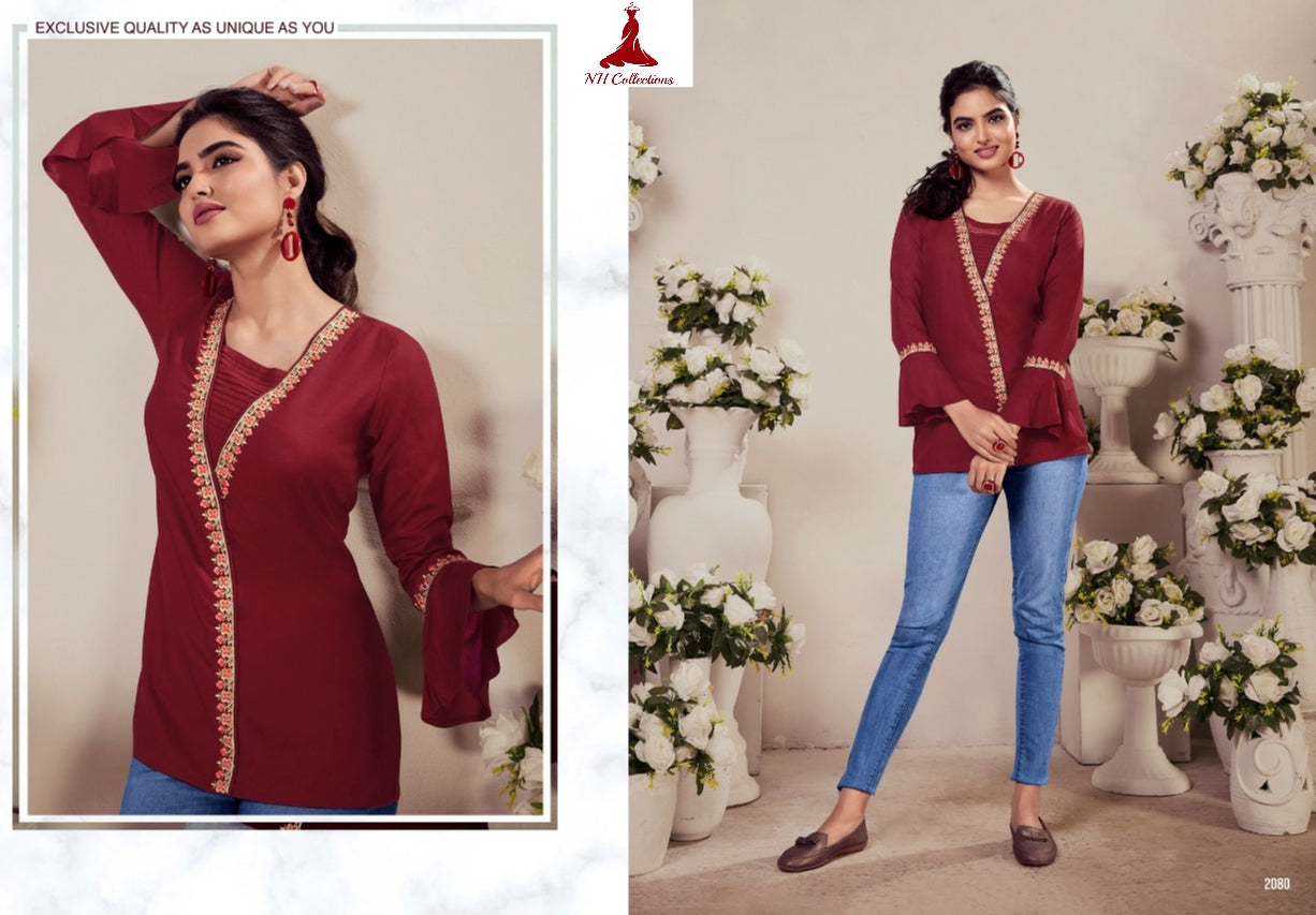 Women's red blouse with bell sleeves in L