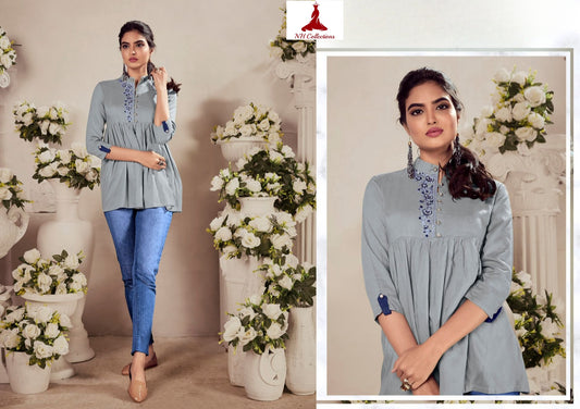 Women's grey office kurta