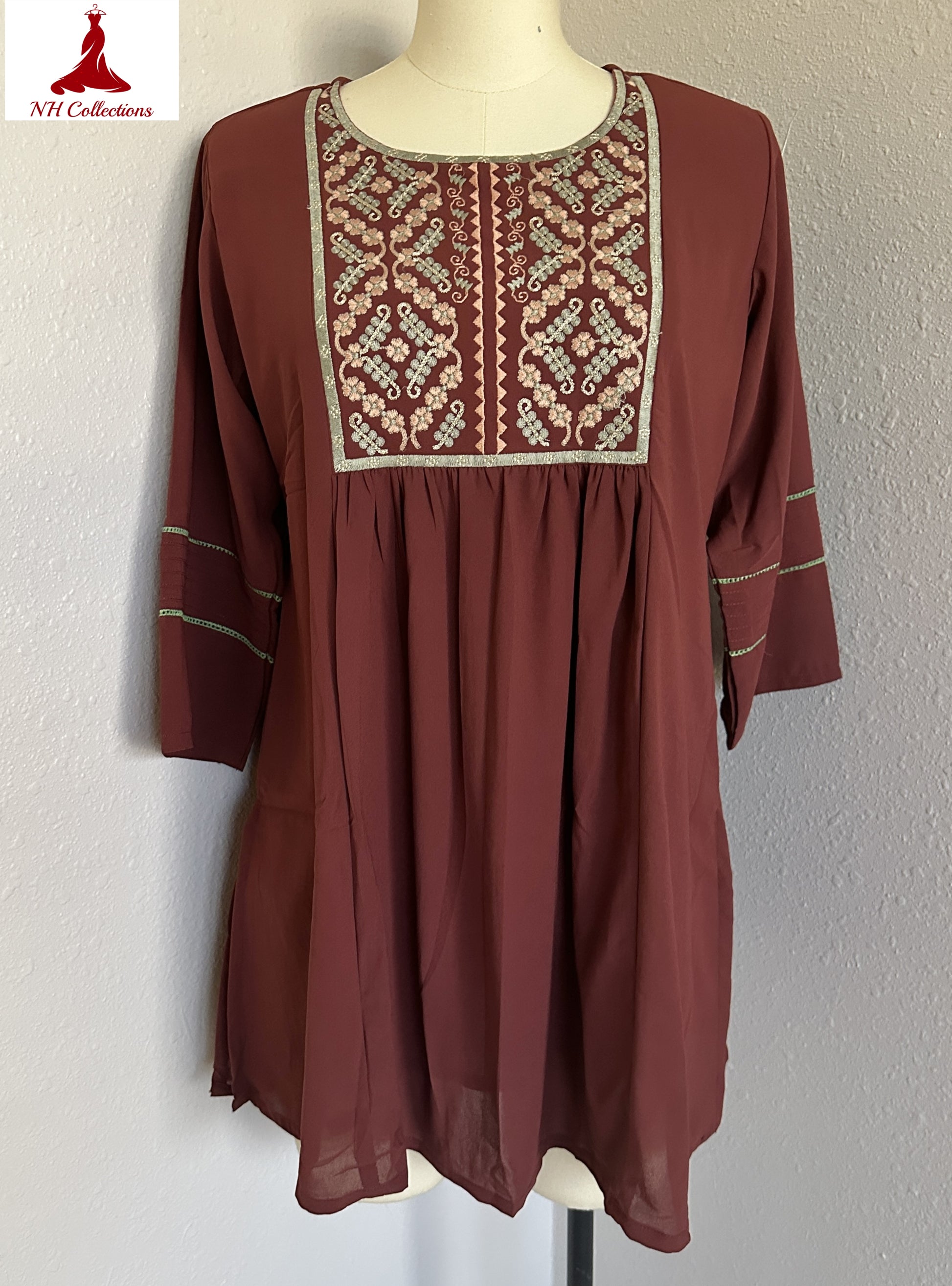 Women's rust georgette kurta