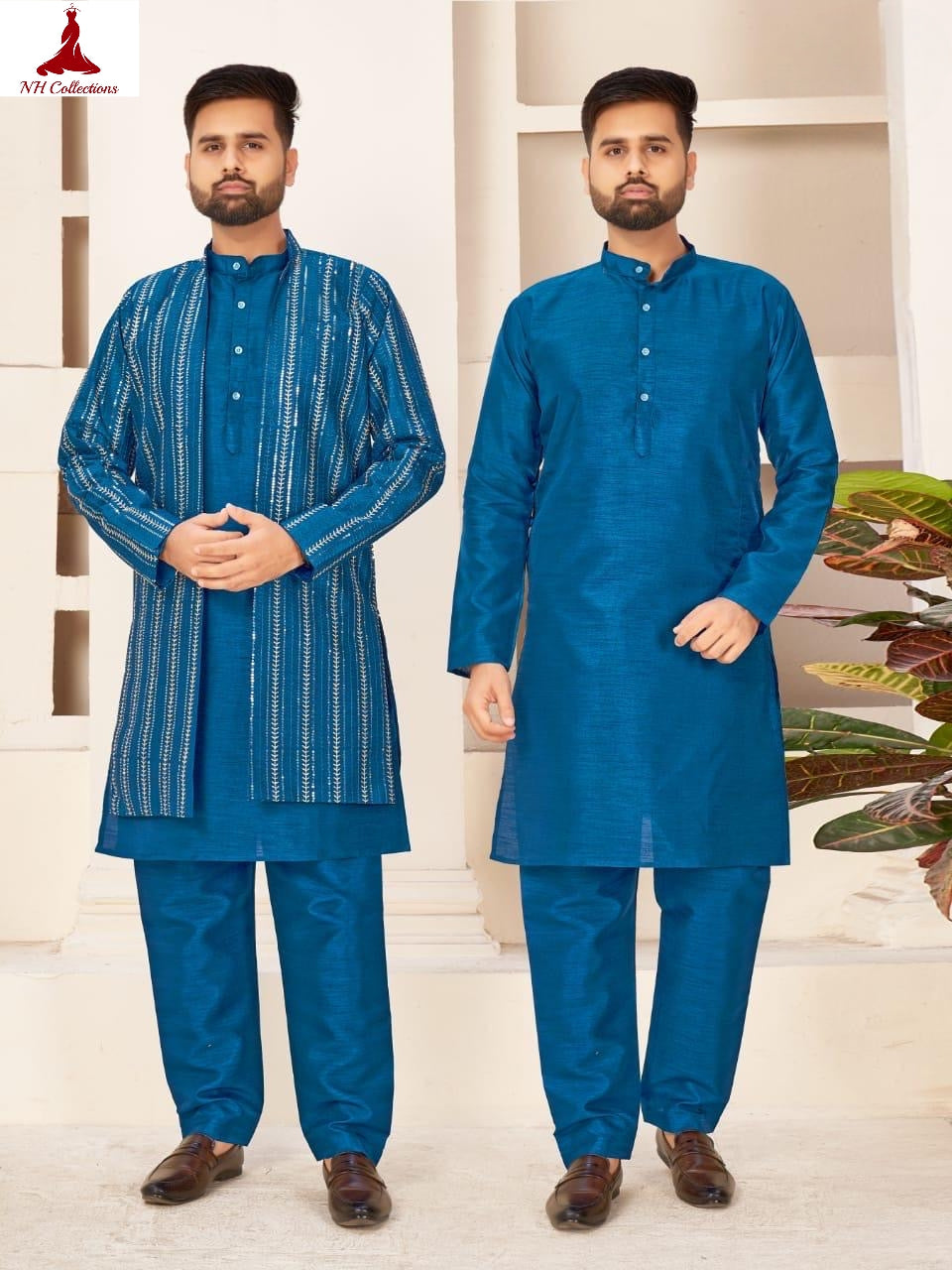 Men's full length jacket kurta set in L