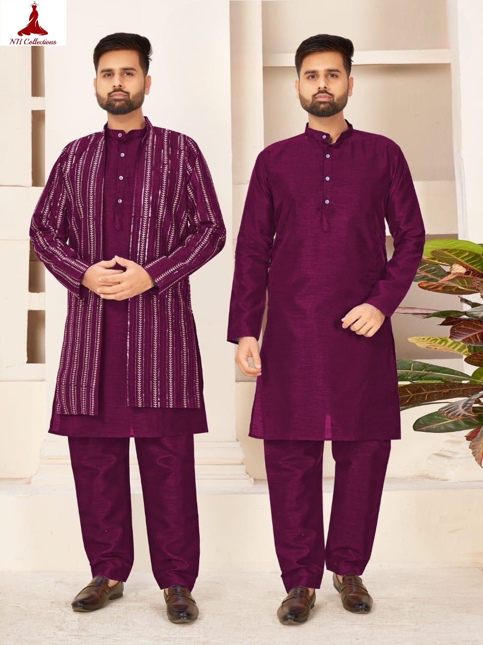 Men's full length jacket kurta set in L