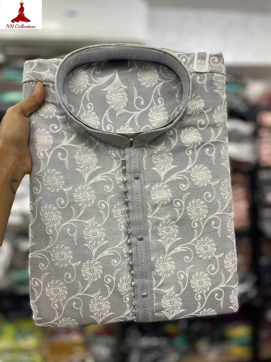 men jacquard kurta 