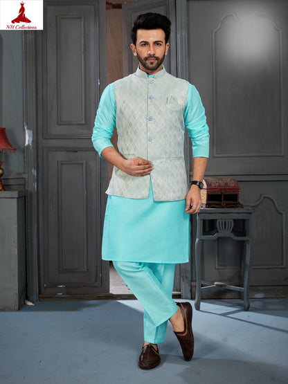 Men's Banglori Silk Kurta Set in 2XL