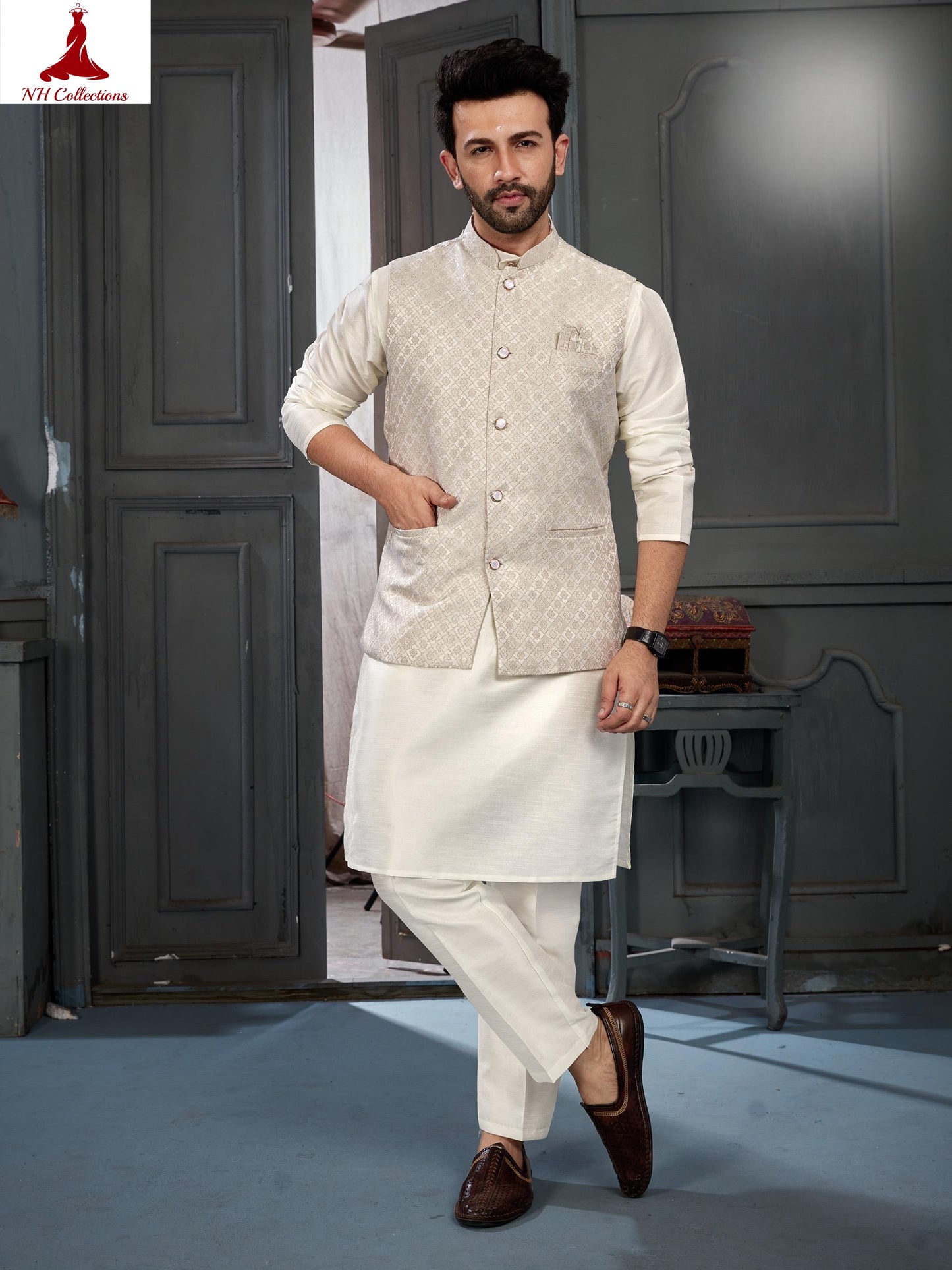 Men's Banglori Silk Kurta Set in 2XL